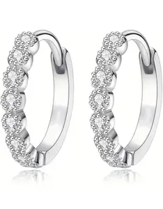 925 sterling silver delicate earrings, sparkling, elegant and luxurious style, suitable for women's dates, weddings, and Christmas gifts