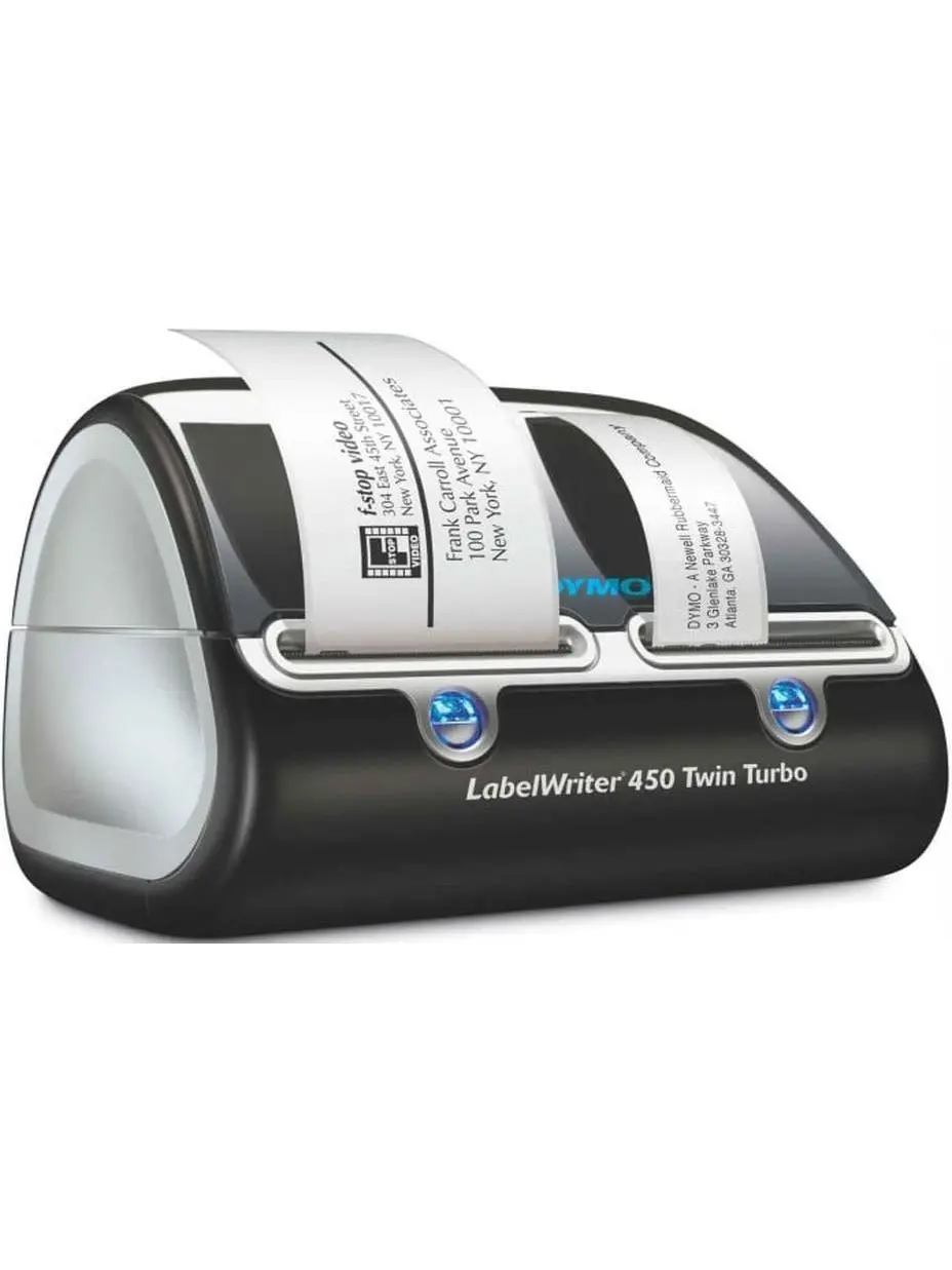 DYMO LabelWriter 450 Twin-Turbo Thermal Label Printer for PC Users, Windows Compatible, Dual Rolls, Direct Print, USB & Cable Included, Software Included, Quickprint Widget, 100+ Layouts, 60+ Type Styles, 600x300 dpi Resolution