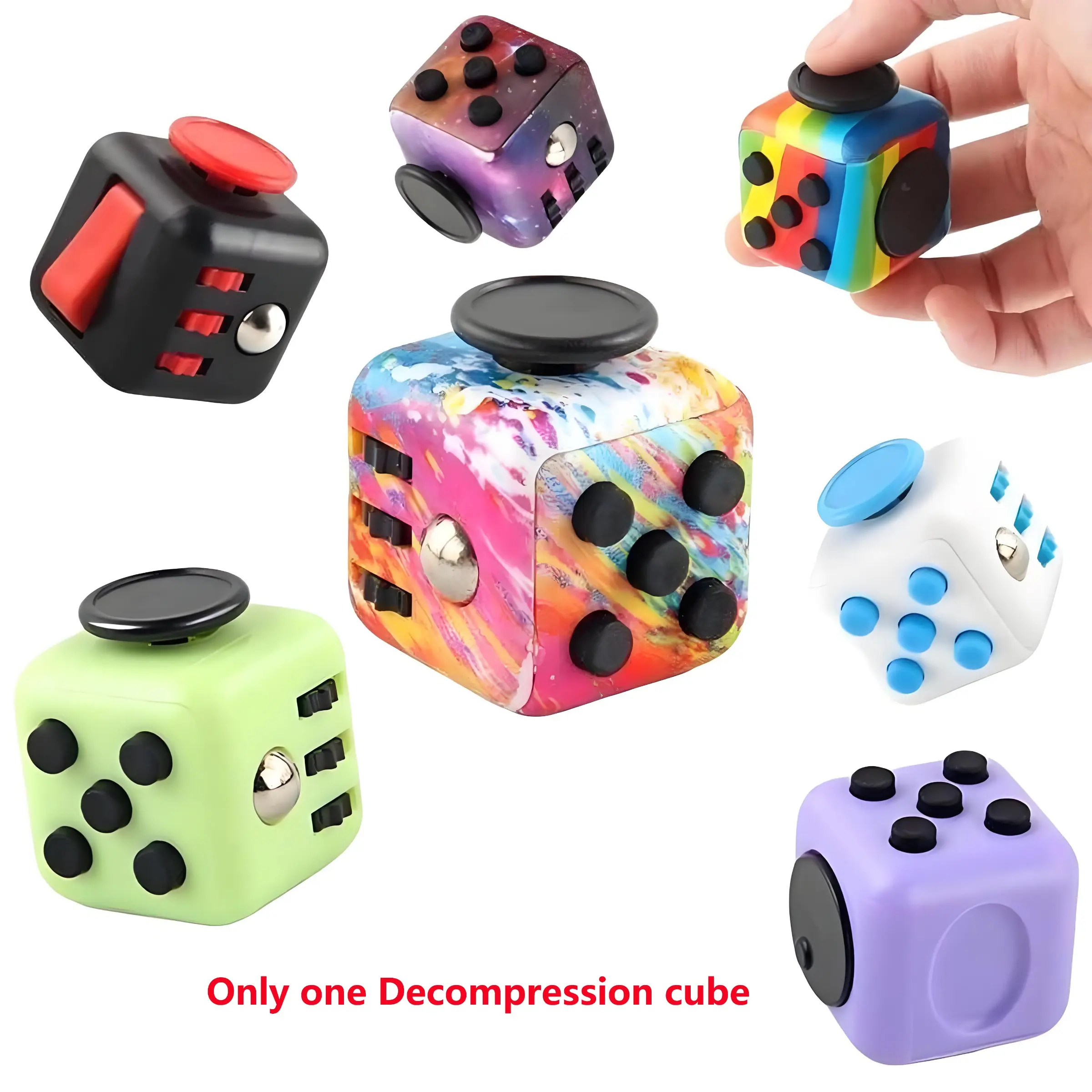 Portable Stress Relief Cube, Mini Fidget Toy for Adults and Seniors, Multifunctional Sensory Relaxation Tool, Ideal for Anxiety Relief and Focus Enhancement, Fidget Gadget, Anxiety Relief Products, Stress Relief Tools