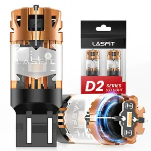 Lasfit D2 Series Amber 7443 CanBus-Ready LED Turn Signal Bulbs, Plug-In Type, Aluminum Body