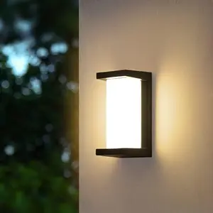 Modern Outdoor Wall Lights,18W LED Sconce Light Fixtures, Wall Mounted Lamps,Aluminum Matte Black House Light,IP65 Waterproof for Courtyard, Garage, Terrace, Porch, Stairs (Black, 3000K)