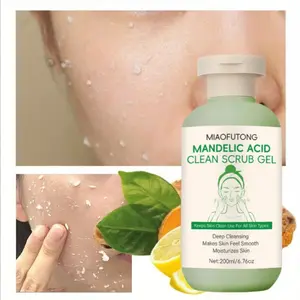 1 Item - Mandelic Acid Cleansing Scrub Gel Containing Aloe Vera, Rose, and Chamomile. for Deep Cleansing and Hydration, Suitable for All Skin Types, Both Men and Women.