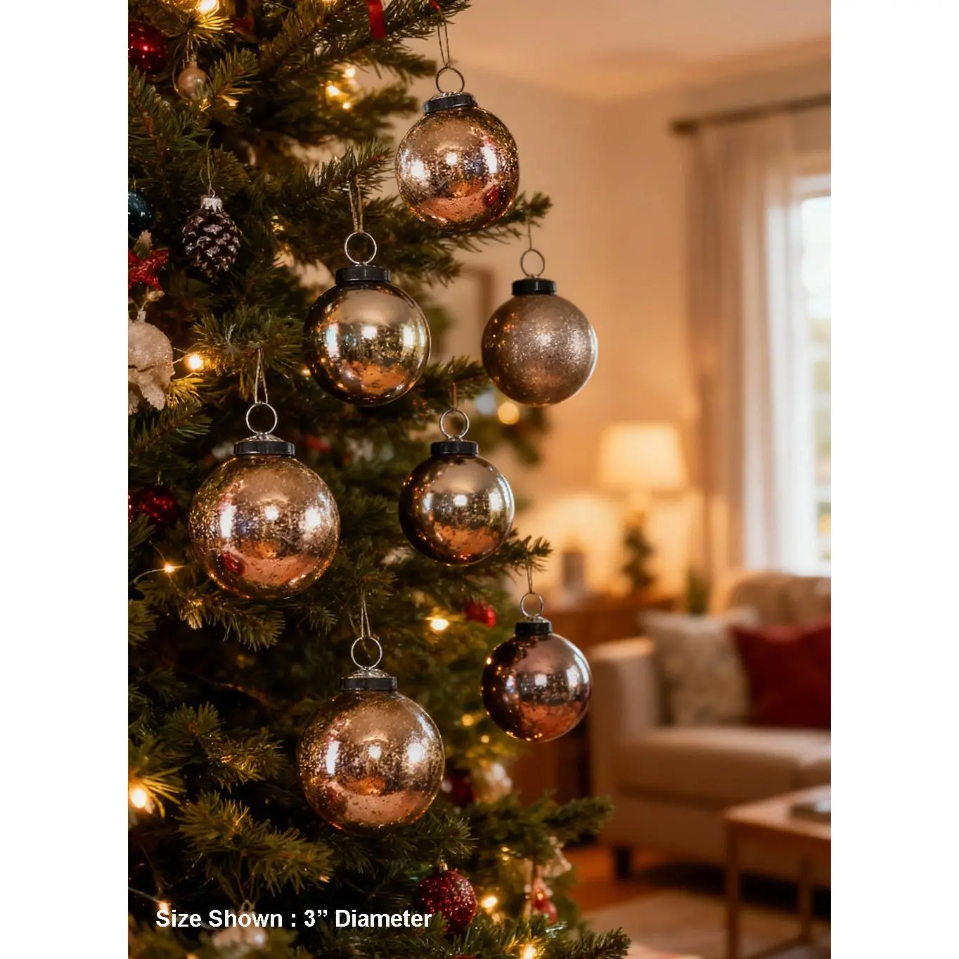 Mercury Glass Ball Ornaments Collection