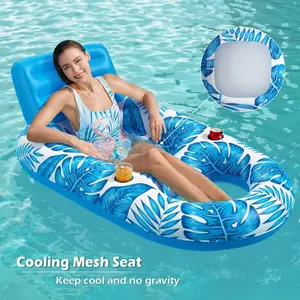 Inflatable Swimming Pool Float with Cup Holder, Inflatable Swimming Pool Float, Swimming Pool Float for Adults, Inflatable Pool Floats, Water Sports Equipment for Home & Outdoor, Swimming Floater