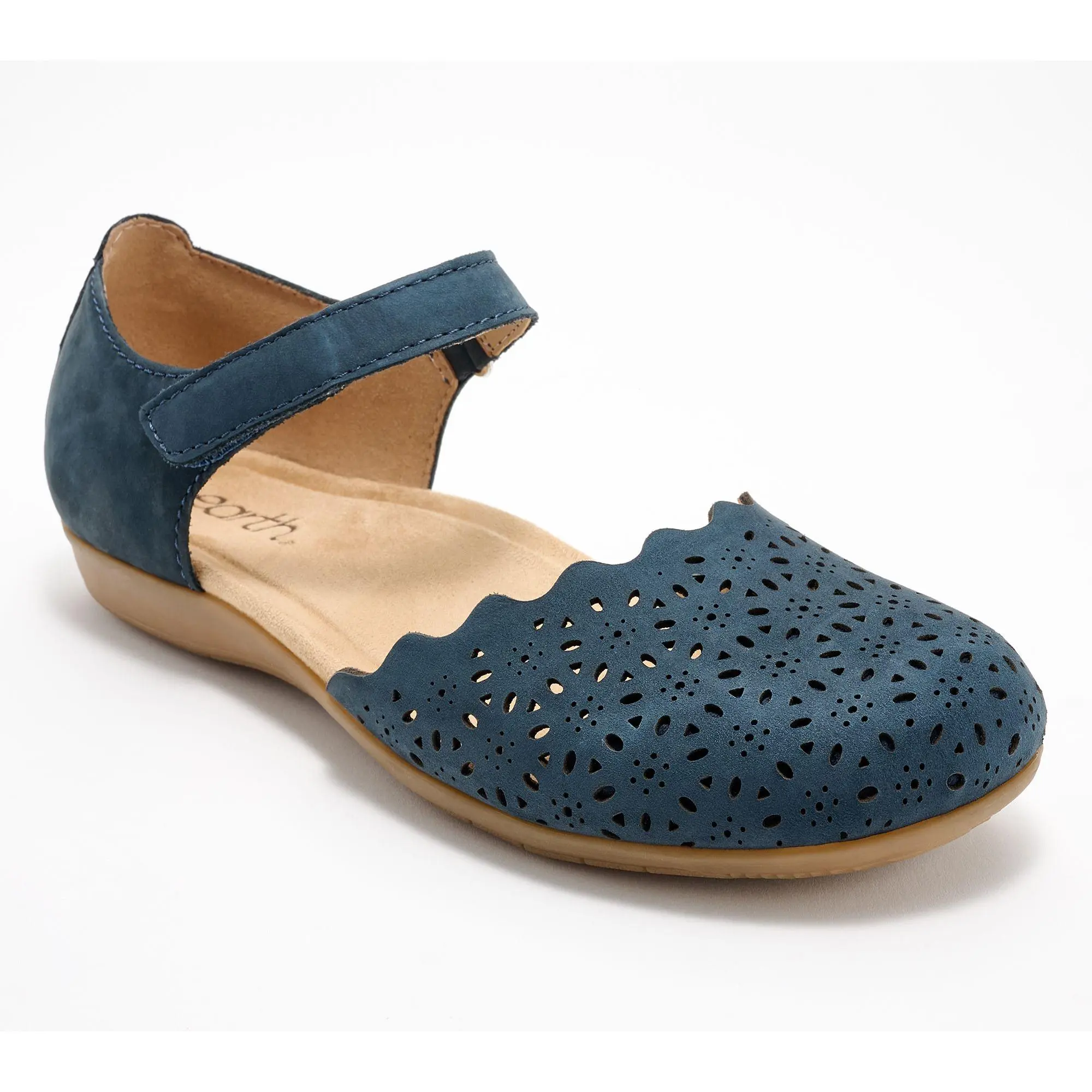 Earth Leather Perforated Mary-Janes - Brynn Earth Leather Perforated Mary-Janes - Brynn