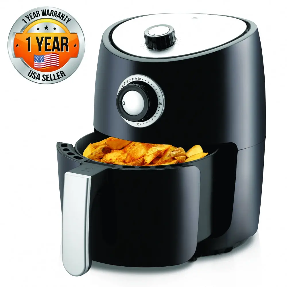 1000W Automatic Air Fryer | Electric Fryer with Non-Stick Basket, Adjustable Temperature & Timer - Oil-Free Cooking - Portable & Compact Countertop Kitchen Appliance