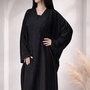 Butterfly Style Dubai Abaya with Embroidered Design and Long Sleeves