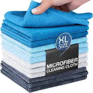 Microfiber Cleaning Cloth - Higher Quality, Larger Size - Micro Fiber Cloth for Cleaning Rags, Dust Cloths, Kitchen Dish Towels (12 Pack, 13"x11")