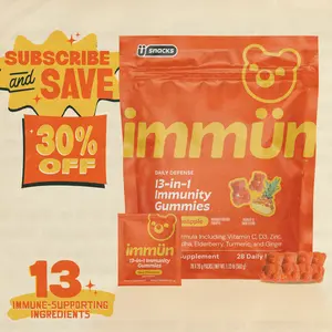 EXTRA SOUR Immün 13-in-1 Immunity Gummies (Extra Sour Pineapple): Daily immune defense supplement with 13 clinically studied ingredients: Vitamin C, D3, Zinc, Ashwagandha KSM-66, Elderberry, Prebiotics, Adaptogens, Gluten Free, Vegan, Third Party Tested