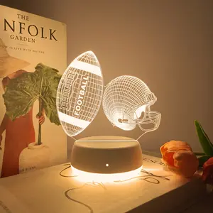 1pc Sports Style Football 3D Night Light, LED Warm Lighting, Switch Control, Eye-Friendly Design, Perfect Gift Idea, Led Home Decor