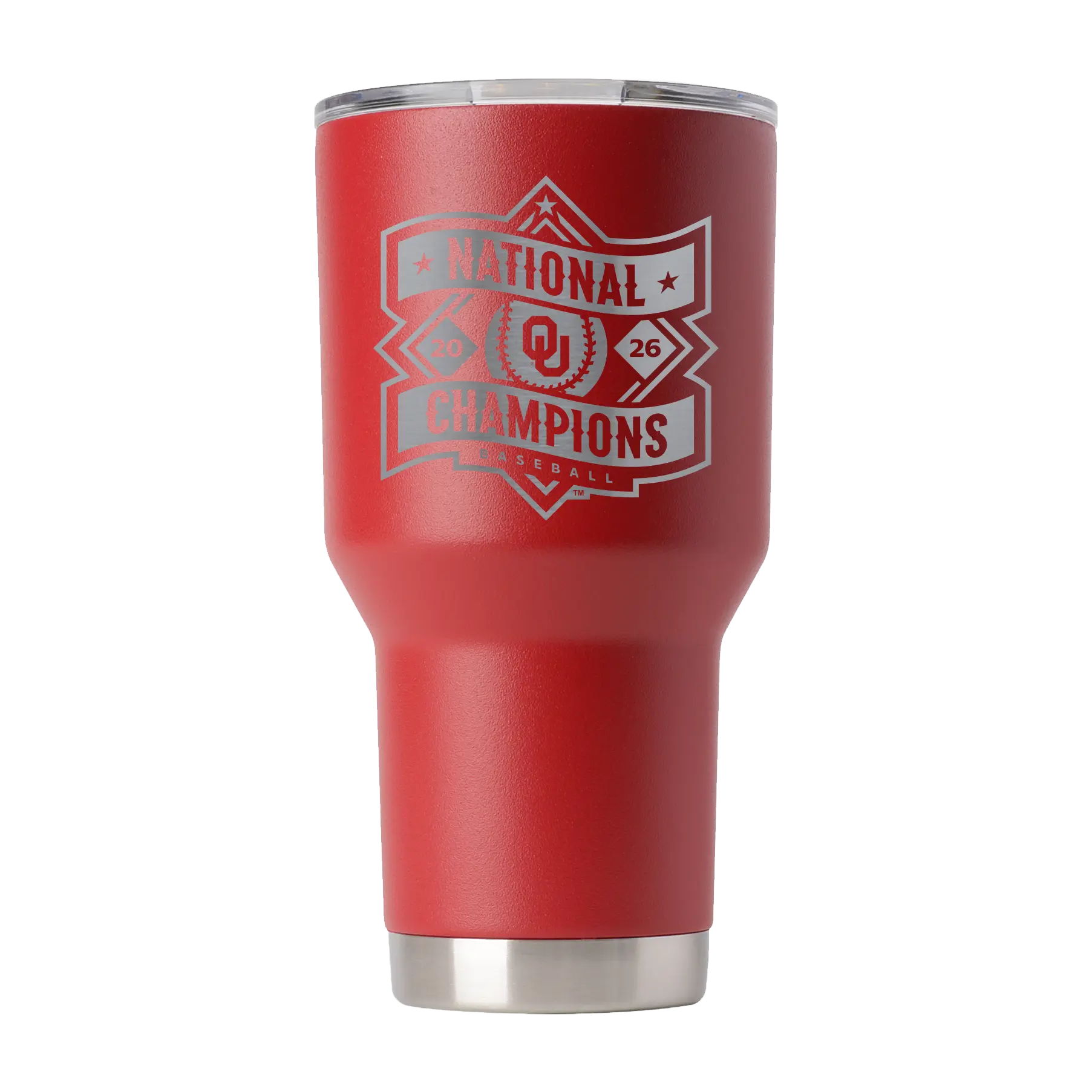 30oz Personalized Laser-Etched Insulated Stainless Steel Oklahoma Baseball National Champs Mug, Vacuum Flask Drinkware, Flasks