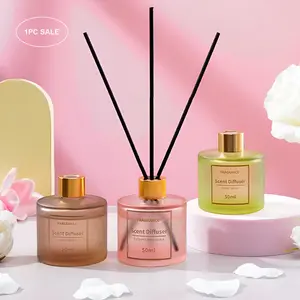 50ml Floral Scented Glass Air Freshener, Long Lasting Aromatherapy Diffuser, Home Fragrance for Living Room Bedroom Bathroom, Home Decor, Aromatherapy Scented Oils