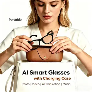Modern Wearable Smart Glasses Camera, 2026 New Multi-Function Audio Sunglasses, HD Photos Videos, Ai Translator, Bluetooth-compatible Call Music, Touch Control, Charging Case