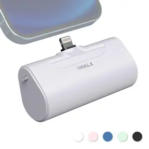 iWALK Portable Charger Power Bank, 4500mAh Tech Accessories for Smartphone, Lightning Connector, Pass-Through Fast Charging, Ultra-Compact Mini Gadget for Purse, 18-Month Support, Compatible with iPhone 5-14 Pro Max, White,summervibes tiktokshopspringglow