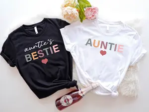 Auntie And Auntie's Bestie Matching Shirt, Favorite Auntie T-shirt, Aunt Birthday Gift, Auntie And Niece Shirts, Family Gathering Tee, Auntie's Bestfriend Cute T-shirt