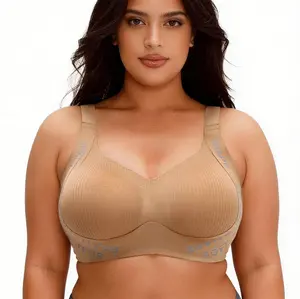 G.L. Jelly Wireless Comfort Bra for Women – Jelly Seamless Push Up Supportive Bra for Big Bust, Wide Strap Full Coverage T-Shirt Bra with Anti-Roll Band, Back Smoothing Buttery Soft Anti-Sagging Bra