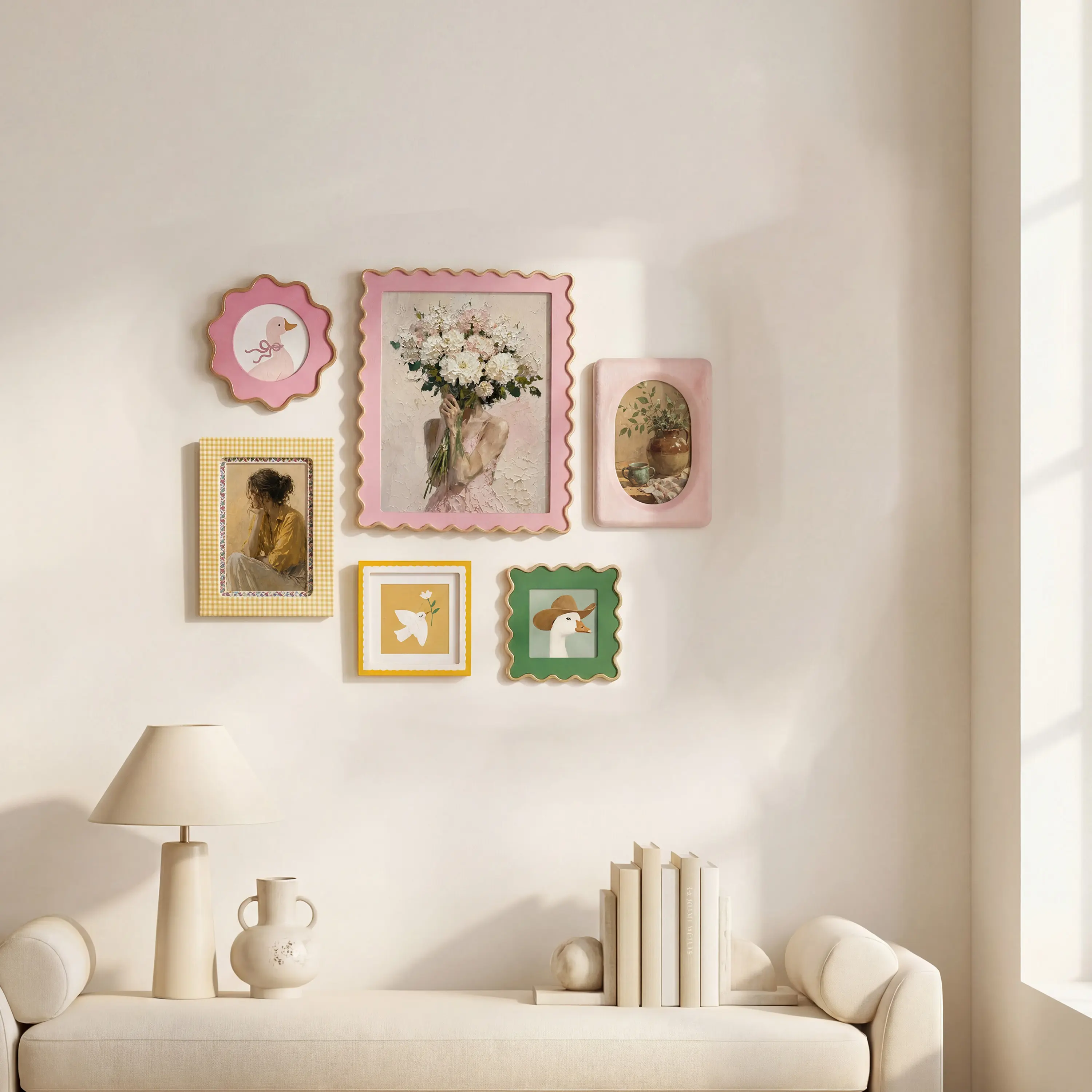 Art Picture Frame Set,Vintage Picture Frame 4x6 Set of 6,Wall or Tabletop Display，Family Photo Memories Gallery，Elegant Antique Photo Frames with Glass Front, Photo Display, Tabletop Wall Hanging, Gift Ideas Wall, Anniversary Gift