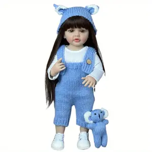 GUESSBELLY 55cm 22inch Girl Doll Can Stand, Lifelike Reborn Baby Full Soft Vinyl Body Princess Toddler Baby Alive Toy Birthday Gift