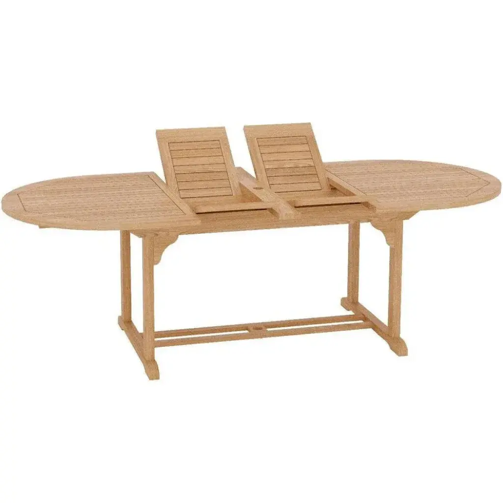 January Extendable Oval Teak Outdoor Dining Table