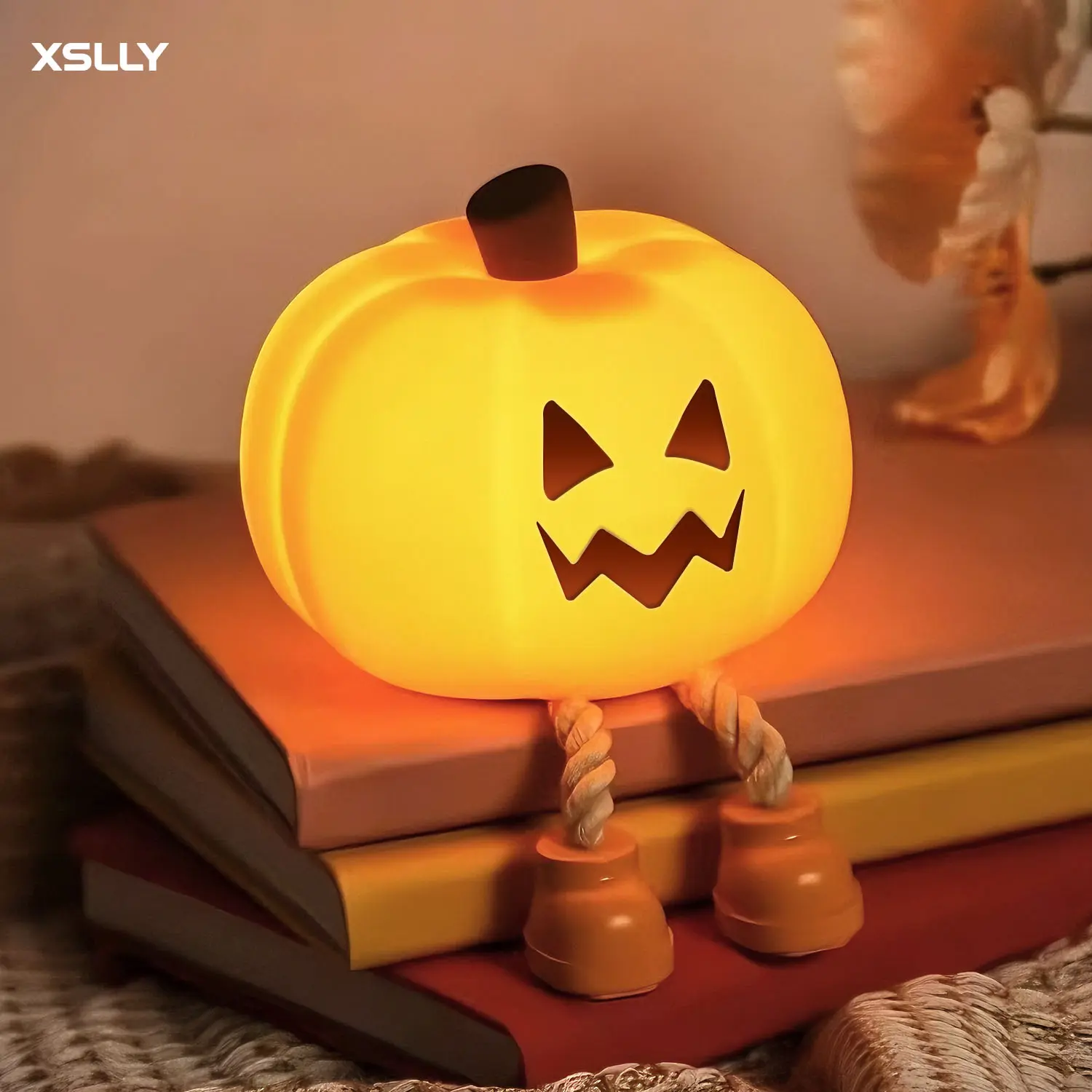 Night Light for Kids, Baby room pumpkin-shaped lamp,Mini LED Pumpkin Lamp with 3 Level Dimmable, Nursery Nightlight for Kids, Silicone Rechargeable Bedside Touch Lamp, EasterEggLight clearance items DealsForYouDays