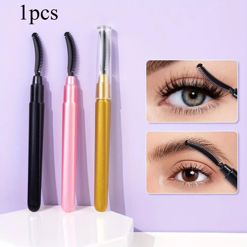 Portable Soft Silicone Eyelash Brushes with Dustproof Cover, Makeup Brush Tool for Daily Mascara Application, Eyelash Grooming Separator Comb, Home Beauty Tool