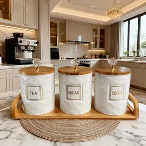 Luxury Ceramic Sealed Jars Set, Moisture-Proof Tea Coffee Storage, High-Aesthetic Candy Jar, Food Jar, Perfect for Parties and Decorations