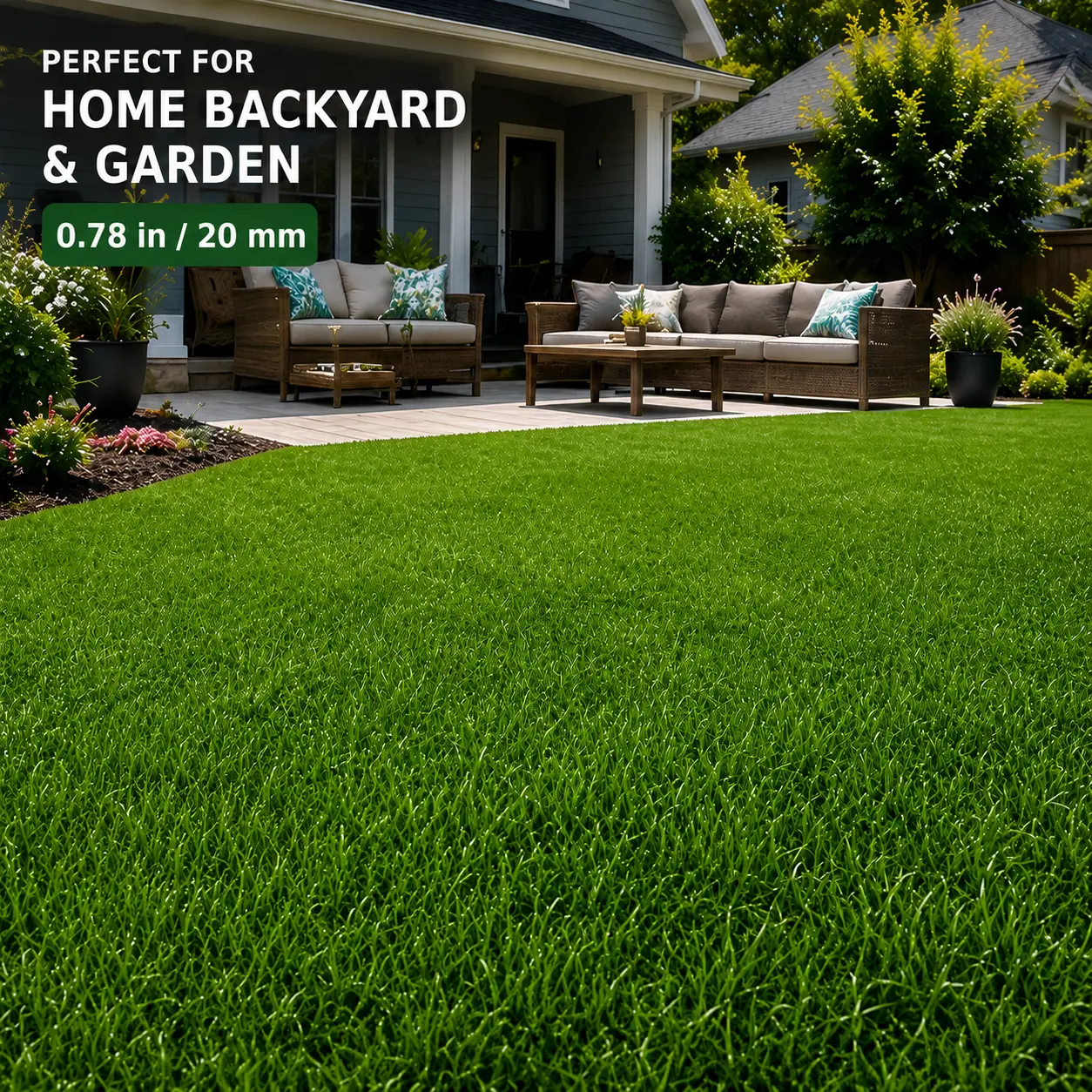 Installed once, lasts a decade. Pet Safe Artificial Grass Turf 0.6in Thick Dense, Heavy Duty Synthetic Lawn Fake Grass for Dogs Backyard Patio, No Mowing Waterproof UV Resistant Stain Resistant Outdoor Landscape, 7x20FT