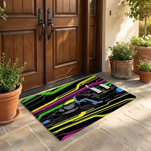 R-Retro Back To The Future movie Floor Mat Flannel Rug Ultra Soft, High Water Absorbent & Hypoallergenic, Machine Washable HD Custom Printed Non-Slip Floor Mat for Bathroom, Kitchen Bedroom