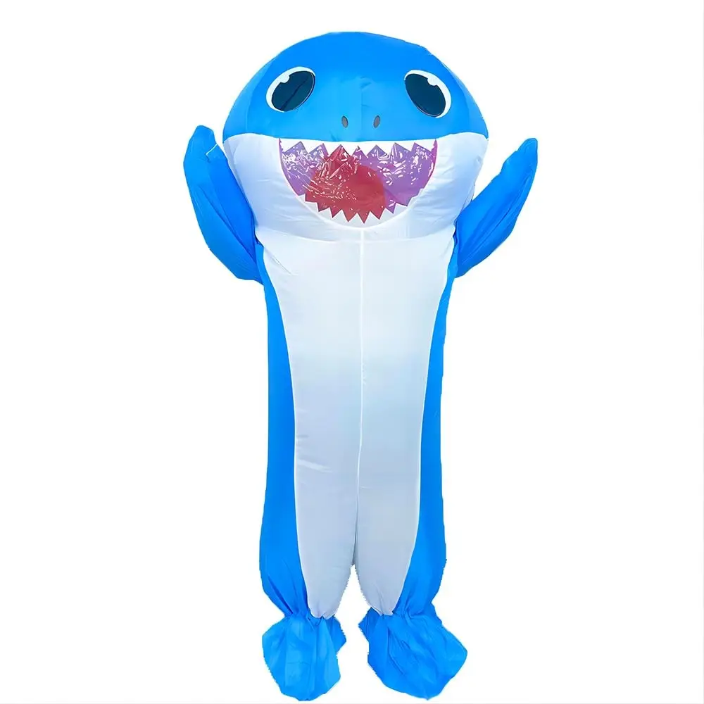 Adult Inflatable Blue Shark Costume, Halloween Spooky Inflatable Shark, Fun Party Role Play Dress-Up Clothes, Model Dl0157, Party Apparel, Festive