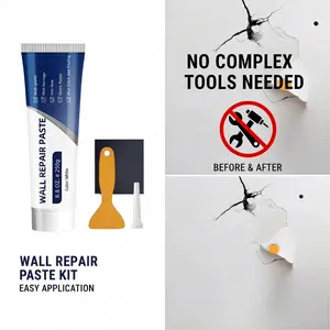 Viral Wall Repair Paste 250g Drywall Patch Kit, Fix Holes Cracks in 5 Seconds, Fast Dry Waterproof Strong Adhesive, No Tools No Sanding Easy Use, Perfect DIY Solution for Home Wall Damage Repair White Spackle