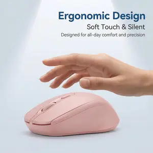 Rechargeable Wireless Mouse Dual Mode Connection 2.4GHz Bluetooth-compatible with USB Receiver, Three Dpi Settings 800/1200/1600, Ergonomic Design