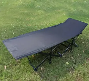 Folding Camping Cot for Adults, Portable Sleeping Cot Bed with Oxford Fabric, Heavy Duty Frame, 1-Step Use, Outdoor Lounge Chair for Sleepover Hiking, Home & Office, Grey