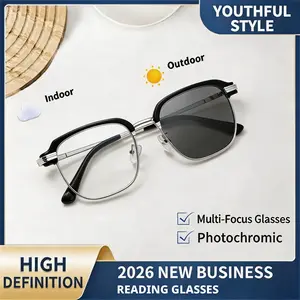 Photochromic Transition Sun Readers for Men Women, Auto-Changing Smart Zoom Reading Glasses, Anti UV Blue Light Blocking Eyeglasses with Protective Case, Vision Enhancer Magnification Eyewear, Practical Christmas Gifts Present Ideas for Parents