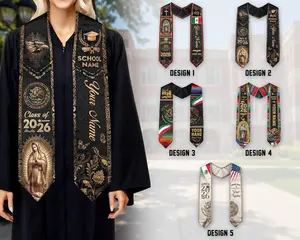 Custom Mexican Graduation Stole, Mexican Flag Graduation Sash 2026, Mexico Pattern Stole, Custom Name & School Sash Senior Graduation Gift
