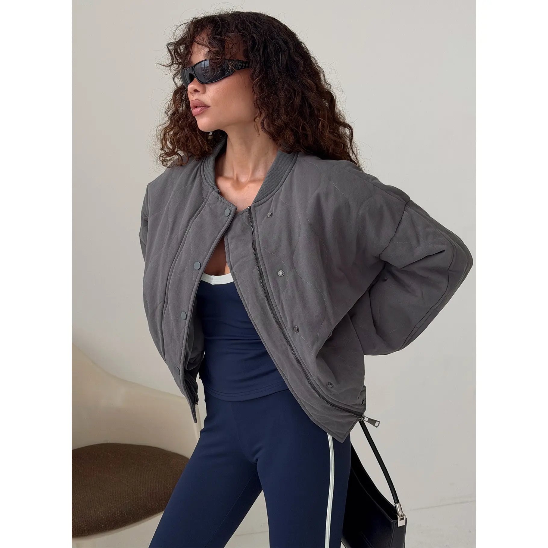 Stick Season Quilted Jacket Grey