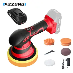 AZZUNO 21V Car Polishing Machine 55D/56D, 8/6 Speed Adjustment, 5400r/min, suitable for waxing, removing marks and brightening. 14.6cm grinding disc, efficient and labor-saving, <78db operating noise, easy to operate.