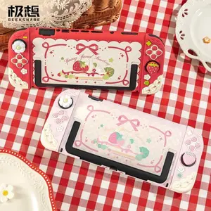 Original Switch2 Protective Shell Ns2 Handle Silicone Protective Cover Split Type Anti Fall Cute Strawberry Girl Anime Periphera