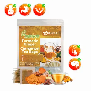 Turmeric Tea Herbal Anti-Inflammatory Tea,100% natural, eco-friendly tea bags.Contains turmeric,ginger,and cinnamon.keto-friendly,sugar-free,caffeine-free,gluten-free,vegan healthy beverage,Digestive tea,good herbal remedy
