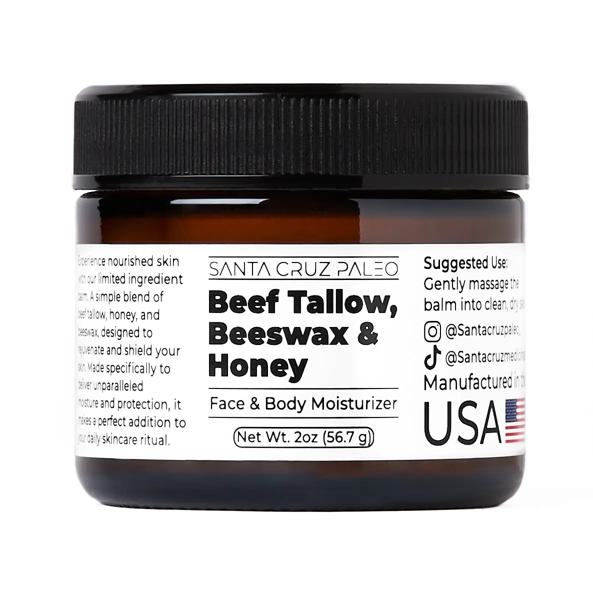 Santa Cruz Paleo Beef Tallow Beeswax and Honey Moisturizer