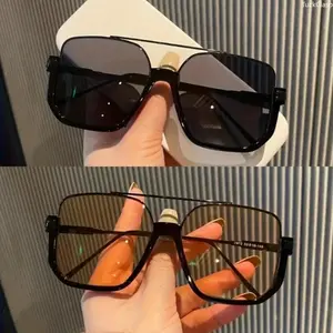 Oversized Square Mirror Sunglasses, Retro Metal Frame with Double Bridge, AC Lens Unisex Fashion Eyewear for Driving, Travel, and Everyday Style