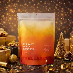 Stellarvita Himalayan Shilajit Gold Essence Gummies 4000mg Each with Ashwagandha Black Mustard & Gokshura 60 Gummies Promotes Focus Cellular Energy & Stress Relief Natural Edible 3rd Party Lab Tested