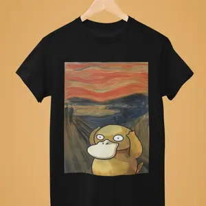Screaming Psyduck Shirt | The Scream Art, Unisex Cotton Crewneck Gildan Womenswear Menswear, Top Shirt