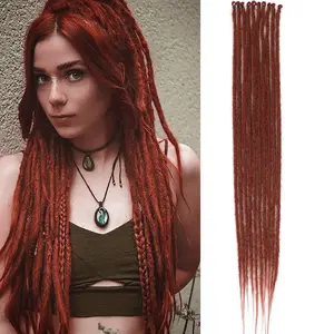 Unisex Single-End Synthetic Dreadlock Extensions, 24-Inch 0.6cm Width Thin Strands, 40 Strands (4 Packs) Ombre Honey Blonde Braids, Soft Crochet Braiding Hair for Reggae Look