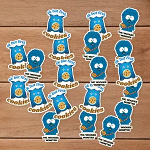 Stickers Pack 20 Pcs Cookie Guitar Monster Luggage Sesame Aesthetic Colorful Skateboard Street Vinyl Waterproof Bottle Water Bumper Laptop Car Bike