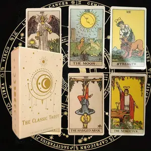 78pcs Classic Tarot Card Set with Guidebook, Portable Fortune-Telling Divination Game, Ideal Gift for Christmas Halloween Thanksgiving, Beginner-Friendly Design