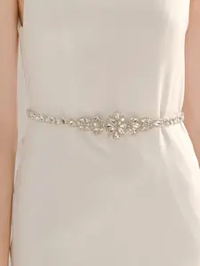 Women's Sparkling Rhinestone Decorated Belt Dress Accessory, Elegant Waist Decor for Bridesmaid Dresses & Wedding Gowns, Stylish Bridal Accessories