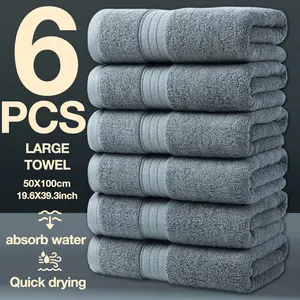 Luxury Satin Jacquard Striped Bath Towels Set, Soft Cotton Absorbent Large Size 50x100cm, Ideal for Home Travel Sauna Spa Use