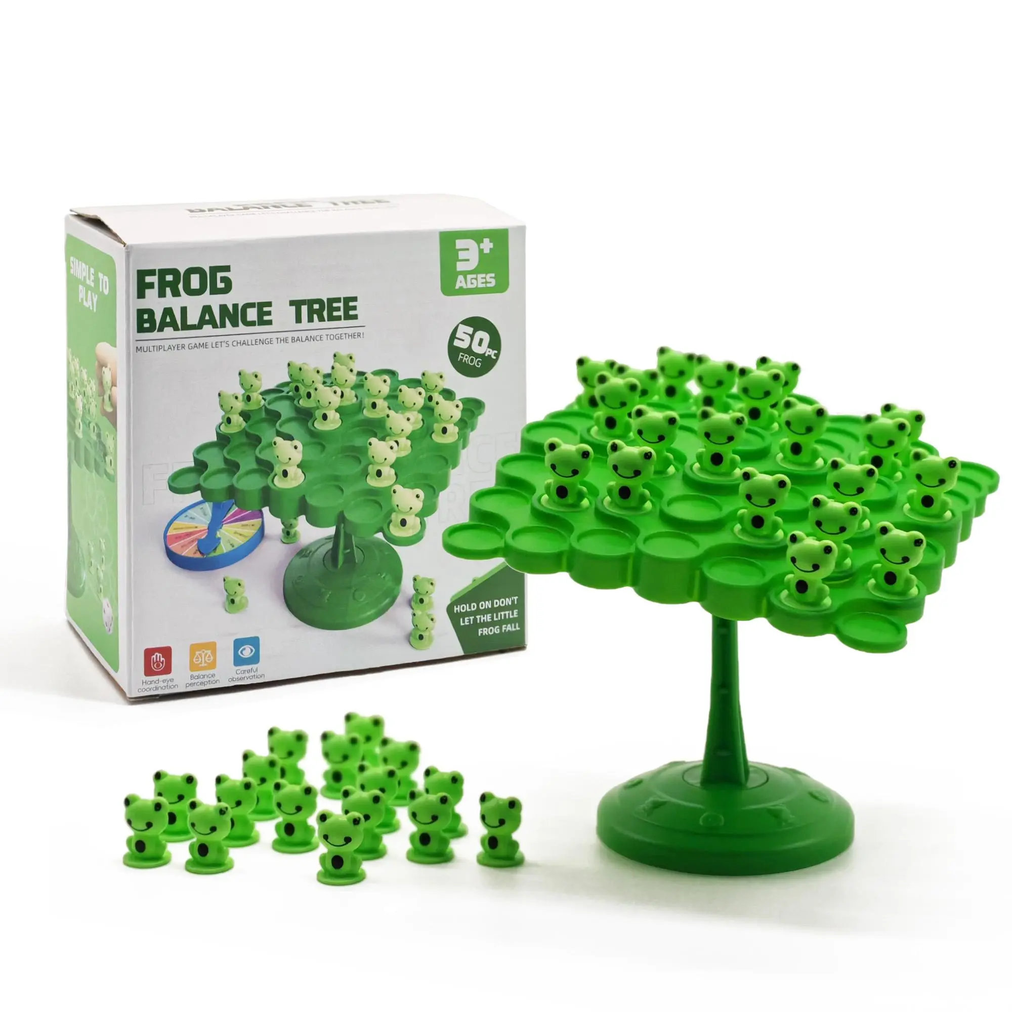 Creature Crash，The Frog Balancing Game, Great Kids Games and Easter Family Game Night Essentials, Includes 50 Frog, 1 Balancing Board, 1 Pillar Base and Die,  Toddler Activities