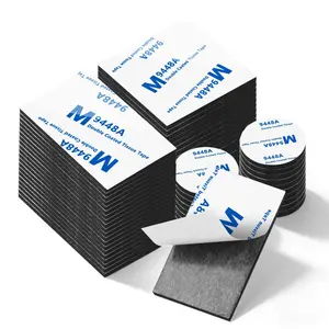 Double Sided Foam Tape Strong Pad Mounting Black Self-Adhesive Tape with Square Round and Rectangular Pads 60Pcs