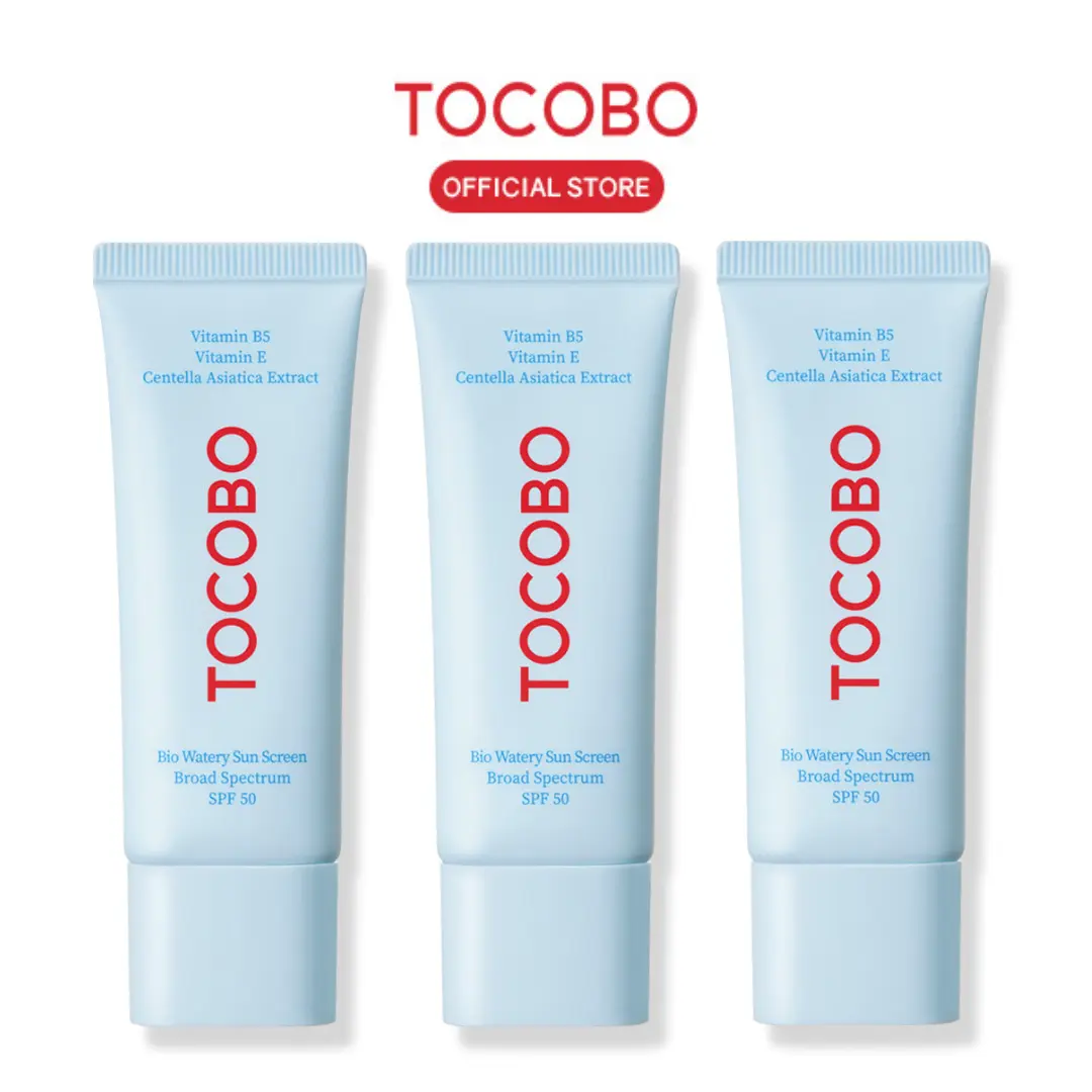 [TOCOBO Official] 3 Pack Bio Watery Sun Screen Broad Spectrum SPF 50 | Korean Sunscreen Skincare Non-Greasy Hydrating Sunscreen Protector solar en crema FPS 50